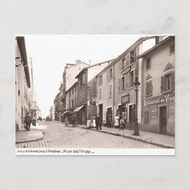Postal antigua - Villefranche-sur-Saone, Ródano (Anverso)