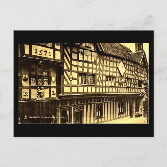 Postal antigua, Warwick, hospital Leycester (Anverso)