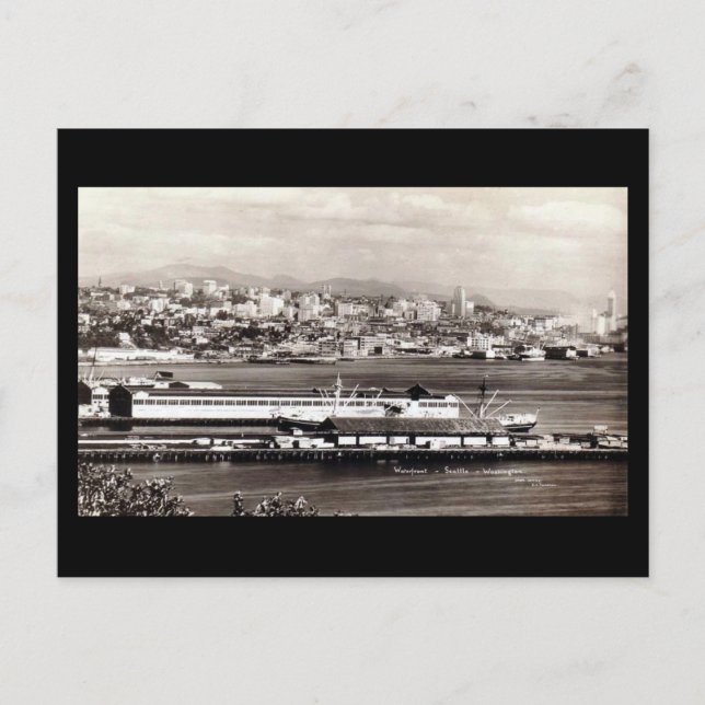 Postal antigua - Waterfront, Seattle, Washington (Anverso)