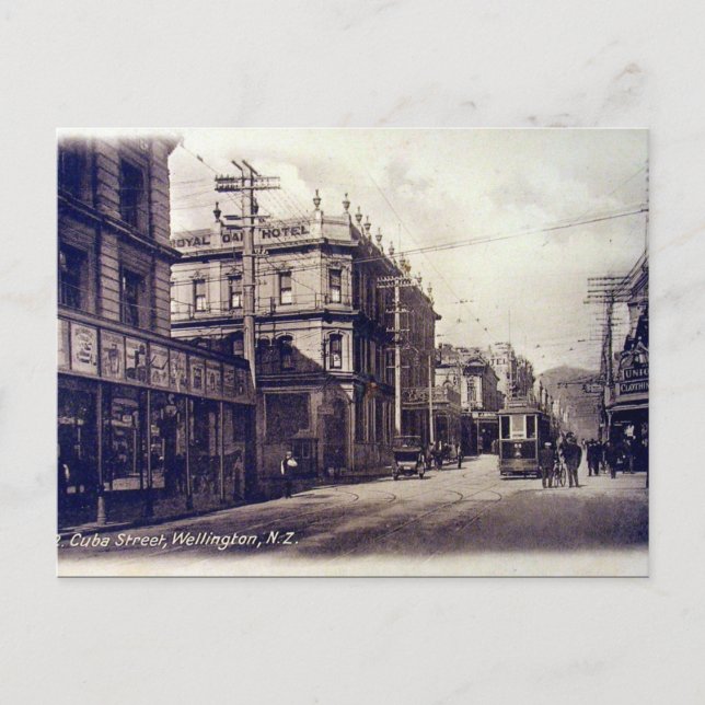 Postal antigua - Wellington, Nueva Zelanda (Anverso)