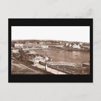 Postal antigua, Weston-super-Mare, dos bahías