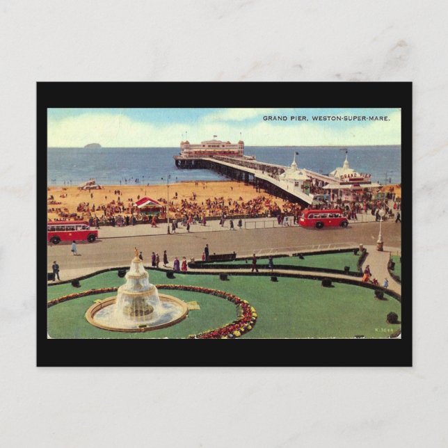 Postal antigua, Weston-super-Mare, Grand Pier (Anverso)