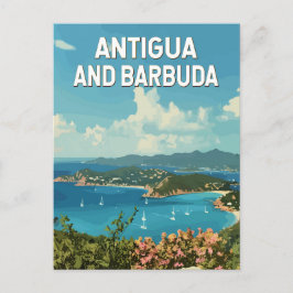Postal Antigua y Barbuda: arte de viajes de Ilustracion r