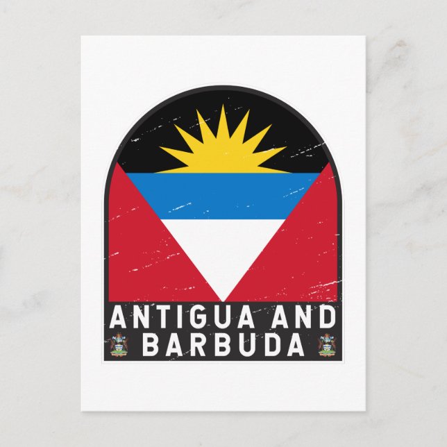 Postal Antigua y Barbuda Bandera Emblem Molestias Vintage (Anverso)
