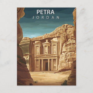 Postal Antiguas ruinas de Petra Jordania vintage