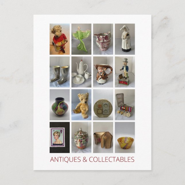 Postal Antigüedades y coleccionables (Anverso)