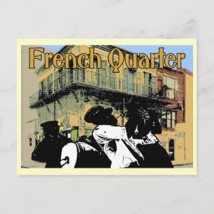Postal Antiguo Absinthe House Brass Band, Barrio Francés,