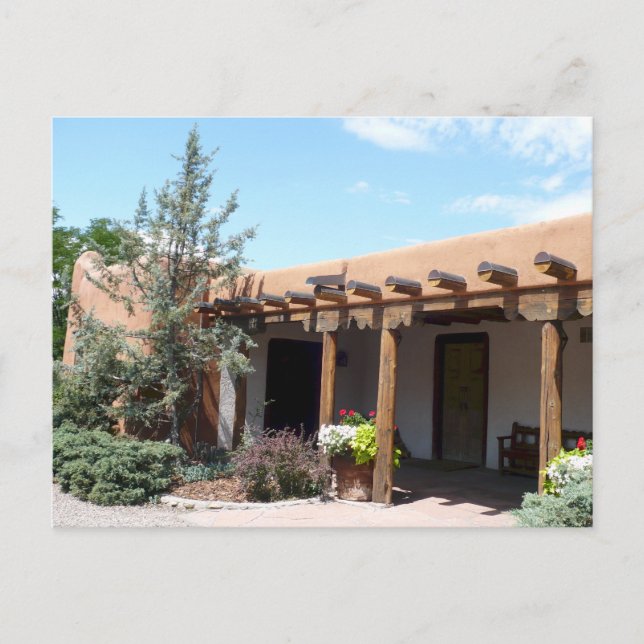 Postal Antiguo Adobe Santa Fe Nuevo México (Anverso)
