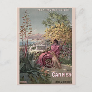 Postal Antiguo anuncio de viaje francés de Cannes