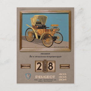 Postal Antiguo anuncio Grecia Peugeot
