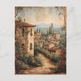 Postal Antiguo arte de viajes sobre pintura de aceite rom