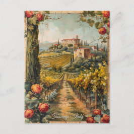 Postal Antiguo arte de viajes sobre pintura de aceite rom