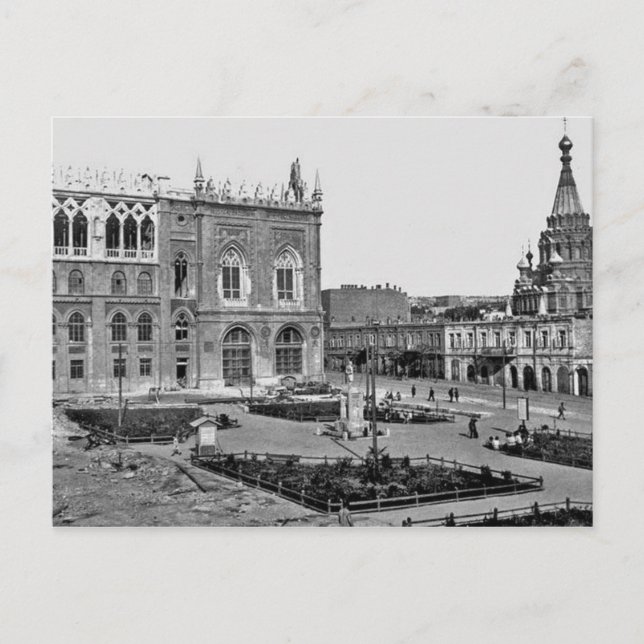 Postal Antiguo Bakú (1925) - Ismailiyye - Aleksandr Nevsk (Anverso)