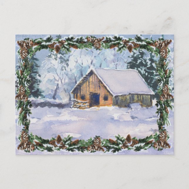 POSTAL ANTIGUO BAÑO DE INVIERNO DE SHARON SHARPE (Anverso)