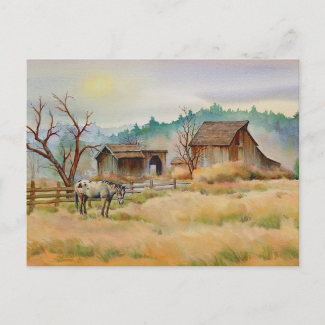 Postal ANTIGUO BAÑO Y APPALOOSA por SHARON SHARPE (Anverso)