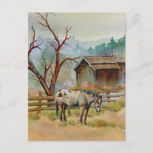 Postal ANTIGUO BAÑO Y APPALOOSA por SHARON SHARPE (Anverso)