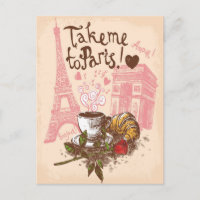 Antiguo Bonjour Paris Torre Eiffel Arco de Triunfo