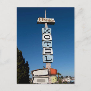 Postal Antiguo cartel para Fireside Inn Motel, Santa Cruz