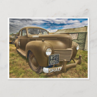Postal Antiguo coche militar clásico