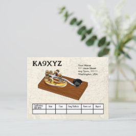 Postal Antiguo Código de clave de teclado QSL para telégr