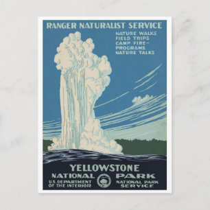 Postal Antiguo creyente en el Parque Nacional Yellowstone
