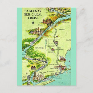 Postal antiguo de crucero por el Canal de Erie