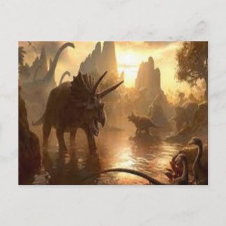 Postal antiguo dinosaurio