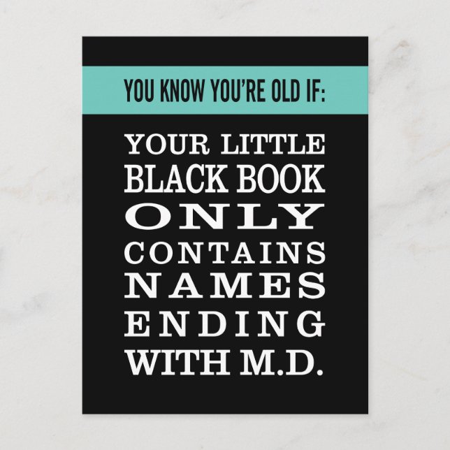 Postal Antiguo: El libro negro sólo tiene Médicos (Anverso)