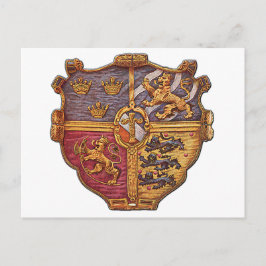 Postal Antiguo Escudo de Armas de Suecia