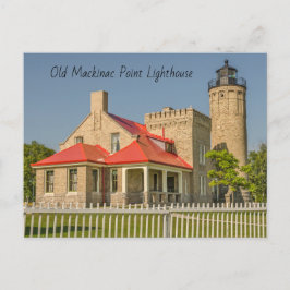 Postal Antiguo Faro del Punto Mackinac