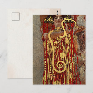 Postal Antiguo Hygieia Medicina Arte Nouveau Gustav Klimt
