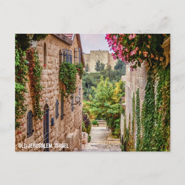 POSTAL ANTIGUO JERUSALÉN, ISRAEL (Anverso)