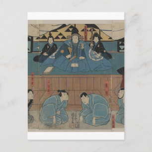 Postal Antiguo líder samurai alrededor de los años 1800