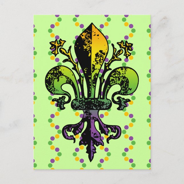 Postal Antiguo Mardi Gras Fleur (Anverso)