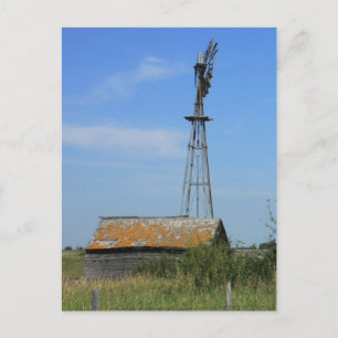 Postal Antiguo molino de viento de Prairie