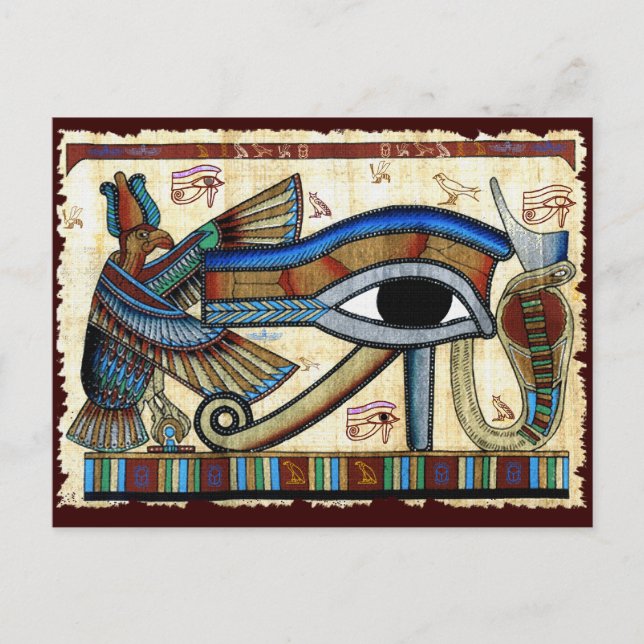 Postal Antiguo OJO Egipcio DE HORUS Wadjet Postcard (Anverso)