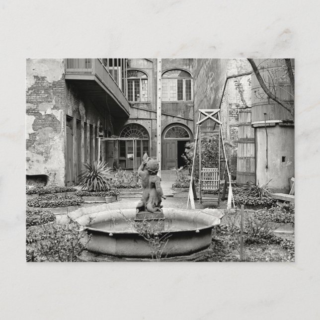 Postal Antiguo patio del barrio francés (Anverso)