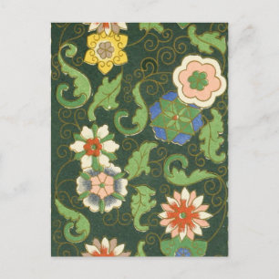 Postal Antiguo patrón chino de cloisonné: jade verde