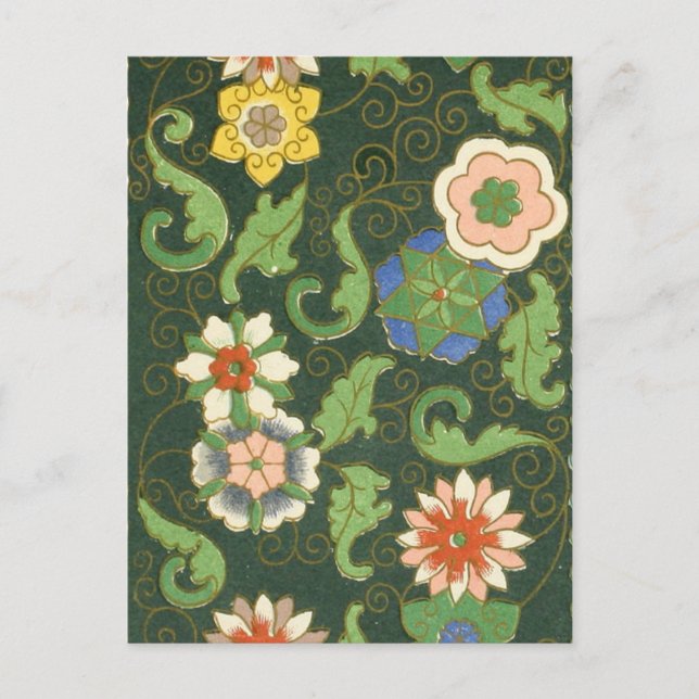 Postal Antiguo patrón chino de cloisonné: jade verde (Anverso)