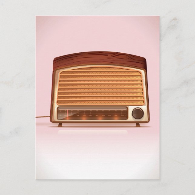 Postal Antiguo planificador de radio retro vintage (Anverso)