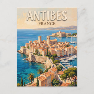Postal Antiguo pueblo de Antibes y Puerto Vauban Francia