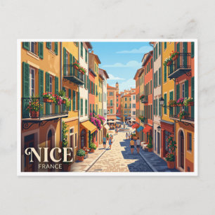 Postal Antiguo Pueblo de Niza Francia