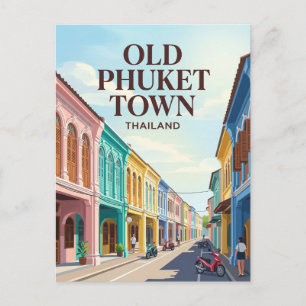 Postal Antiguo pueblo de Phuket Tailandia