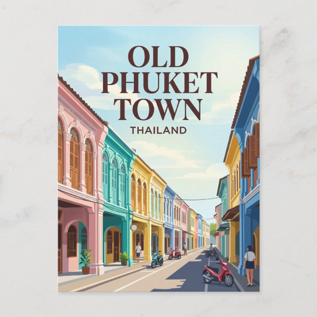 Postal Antiguo pueblo de Phuket Tailandia (Anverso)