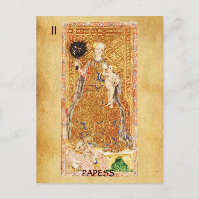 POSTAL ANTIGUO RENACIMIENTO TAROTS 2 / PAPESS ( CARIDAD ) (Anverso)