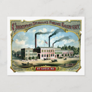 Postal Antiguo restaurado Saint Louis MO Brewery litho ad