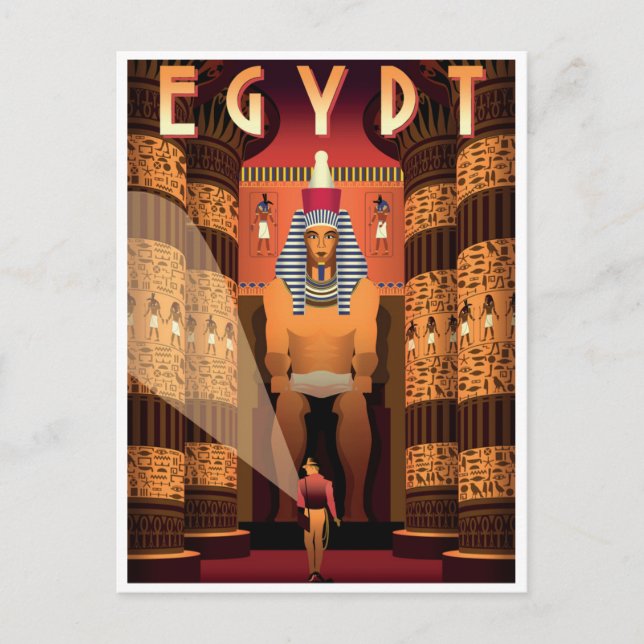 Postal Antiguo retro vacacional de Egipto (Anverso)