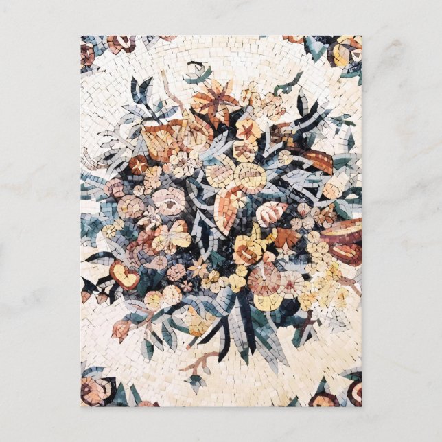 Postal Antiguo Roma Elegante Mezquita Floral Marrón (Anverso)