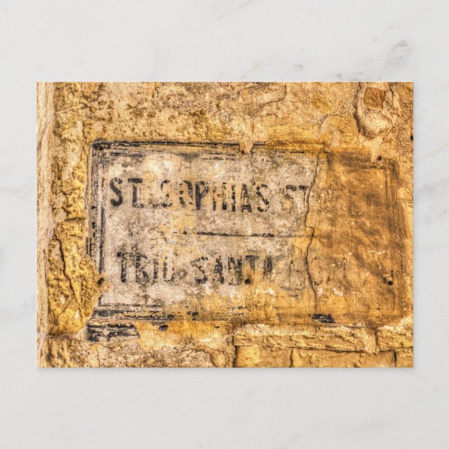 Postal Antiguo Rótulo callejero de Malta (Anverso)