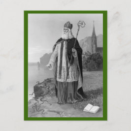 Postal Antiguo San Patricio, las serpientes y la Biblia
